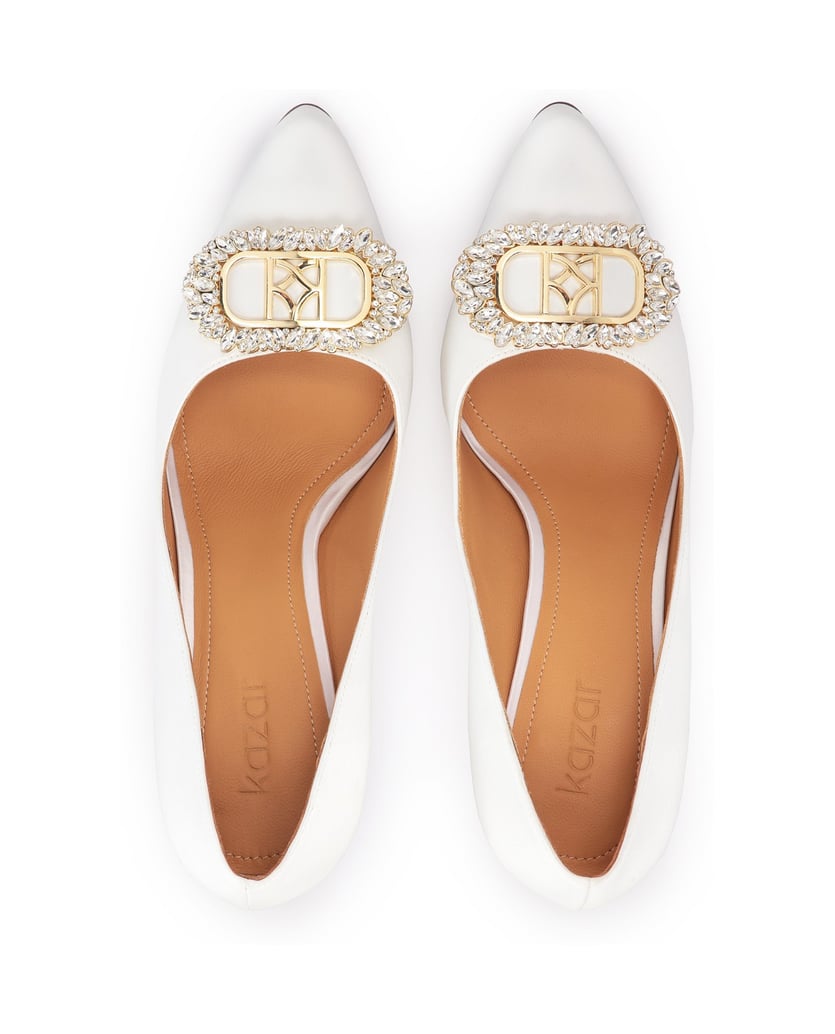 Kazar-Weiße-Hochzeitspumps-mit-funkelnder-Zirk