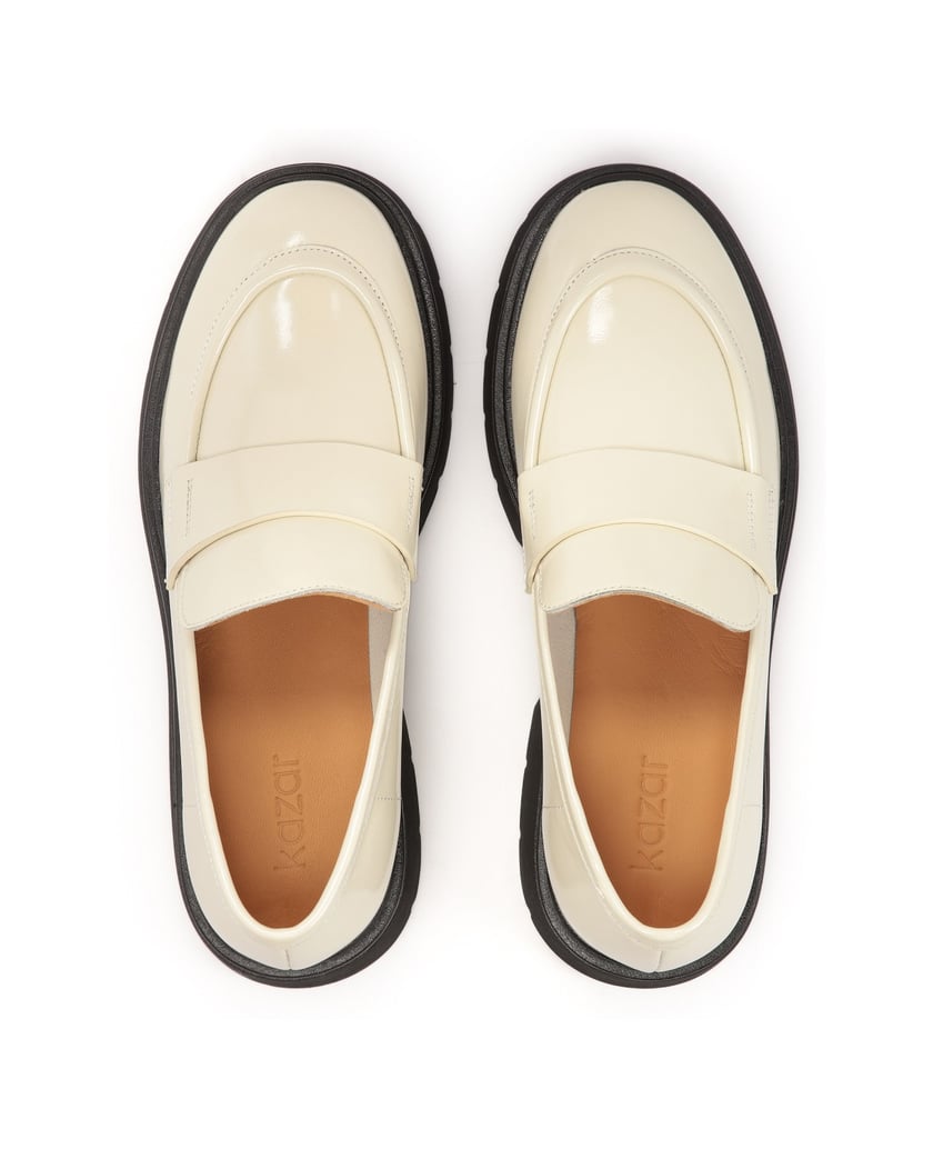 Kazar-Flache-Schuhe-aus-braunem-Leder-mit-Stol