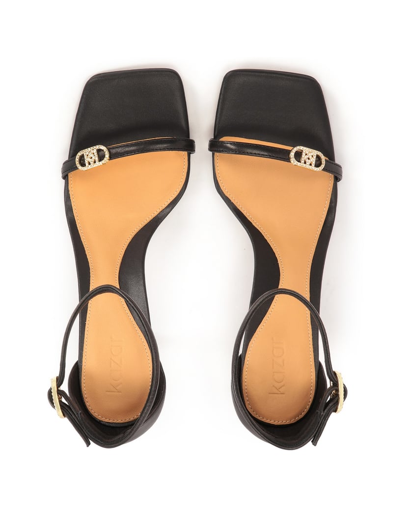 Kazar-Schwarze-Ledersandalen-mit-schmalem-Riem