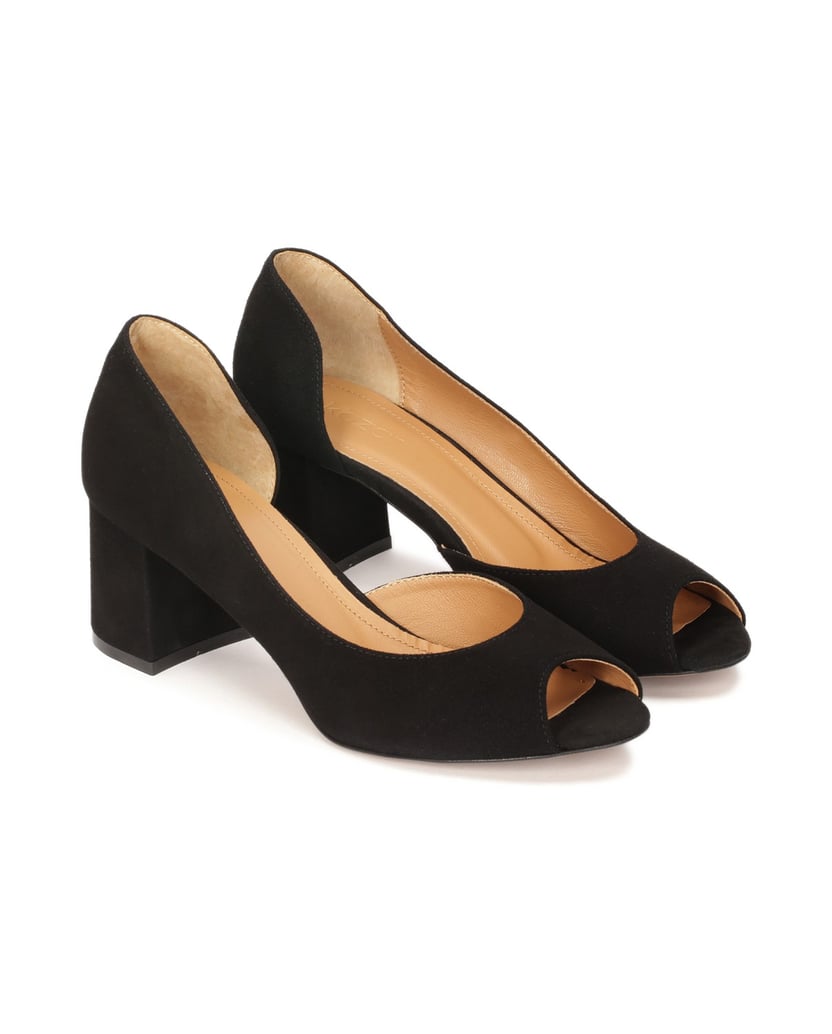 Kazar-Schwarze-Peep-Toe-Pumps-aus-Wildleder