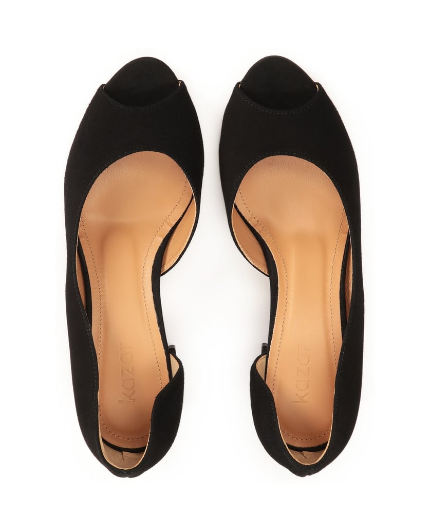 Kazar-Schwarze-Peep-Toe-Pumps-aus-Wildleder