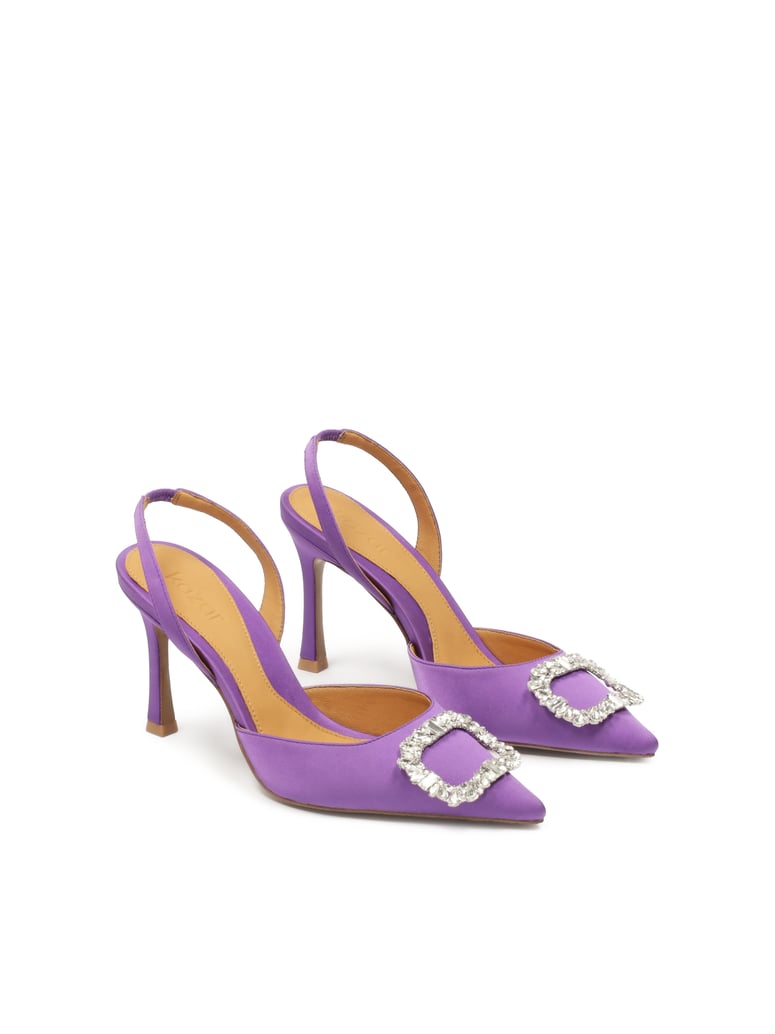 Kazar-Lila-Slingback-Pumps-aus-Stoff