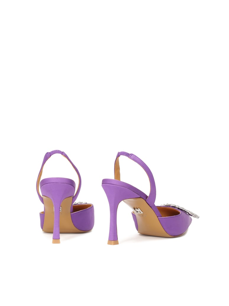 Kazar-Lila-Slingback-Pumps-aus-Stoff