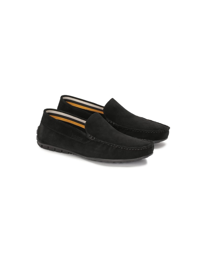 Kazar-Mens-suede-black-moccasins-čierna