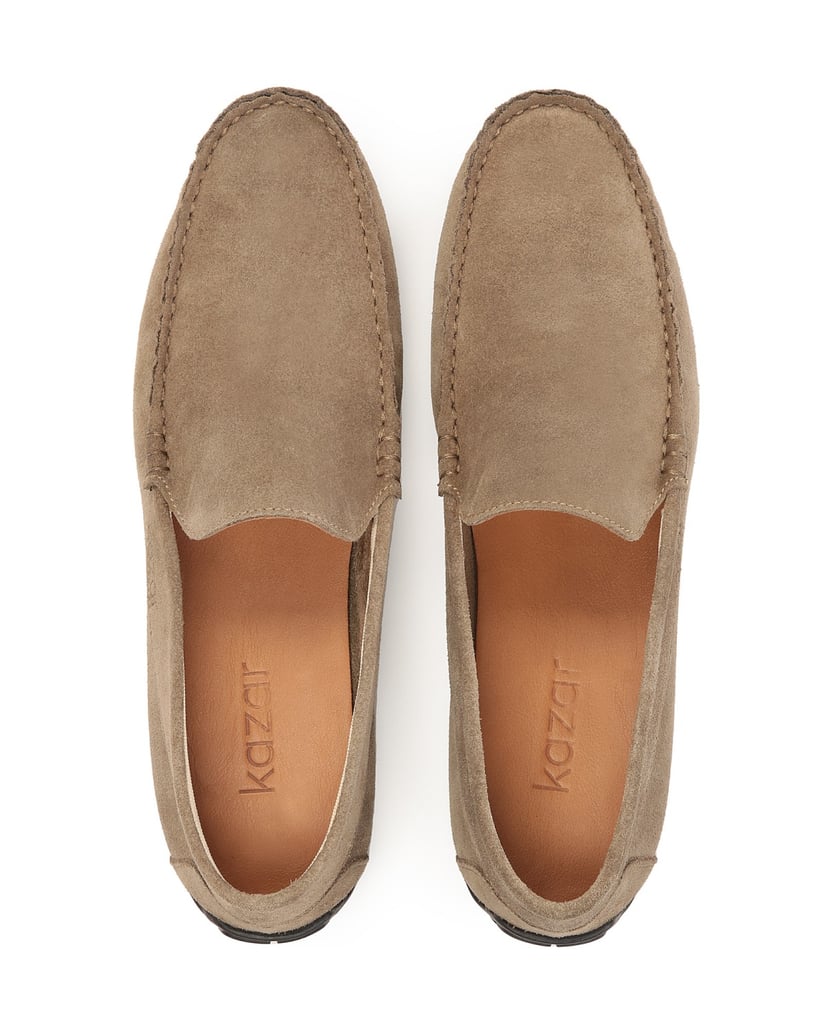 Kazar-Mokassins-aus-Wildleder-in-der-Farbe-Tau-taupe