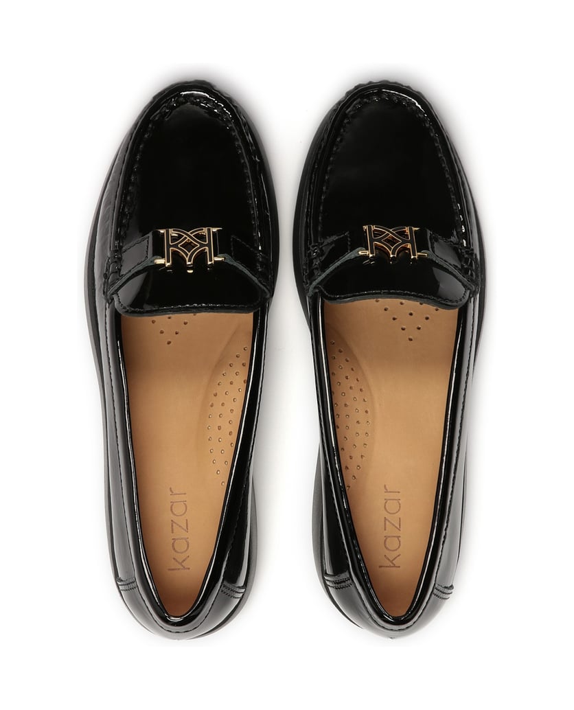 Kazar-Patent-leather-flat-shoes-on-an-elevated-sole-černá