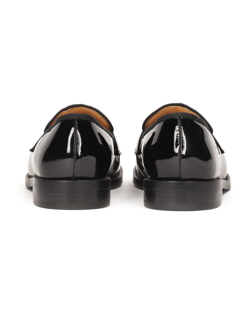 Kazar-Slipper-aus-Lackleder-mit-Steppmusterung-schwarz