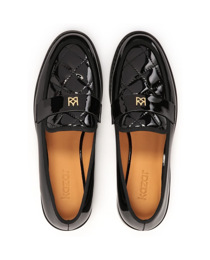 Kazar-Slipper-aus-Lackleder-mit-Steppmusterung-schwarz