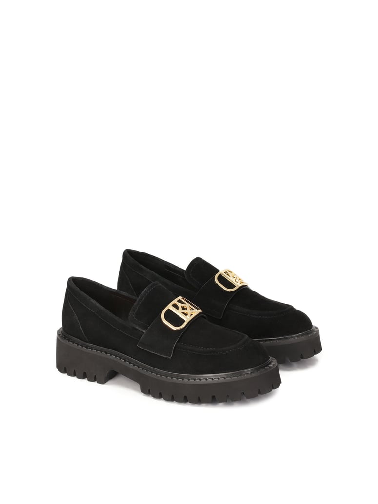 Kazar-Schwarze-Wildlederschuhe-mit-großem-Mono