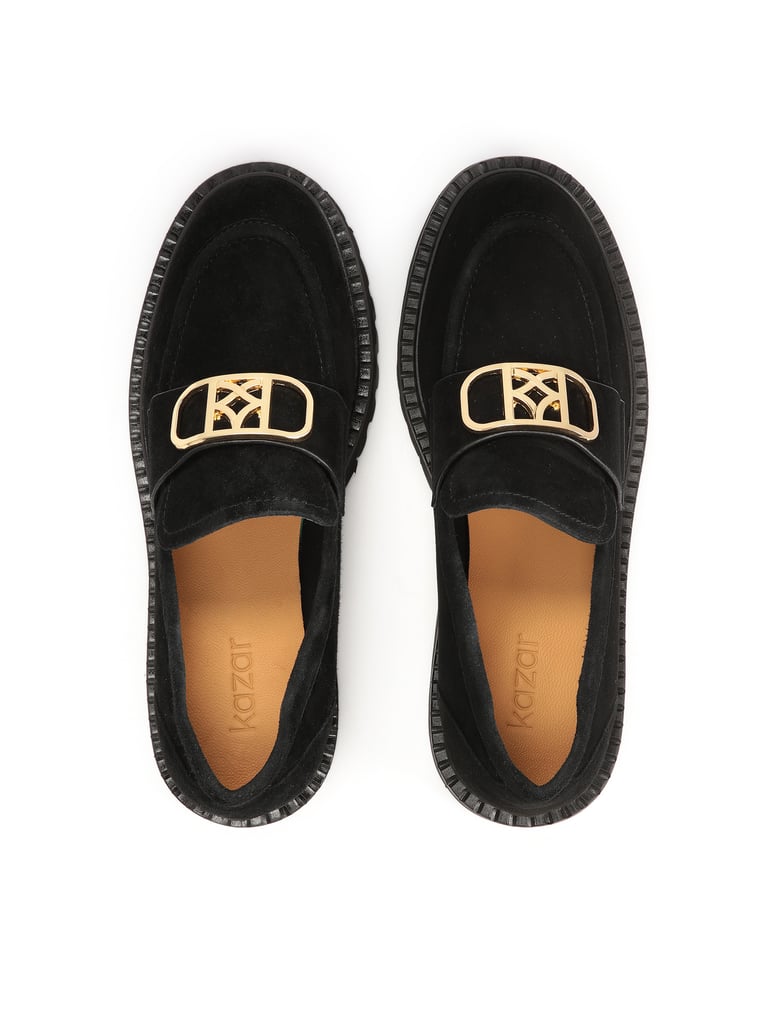 Kazar-Schwarze-Wildlederschuhe-mit-großem-Mono