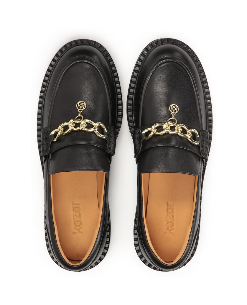 Kazar-Schwarze-Slipper-mit-Anhängerkette-schwarz