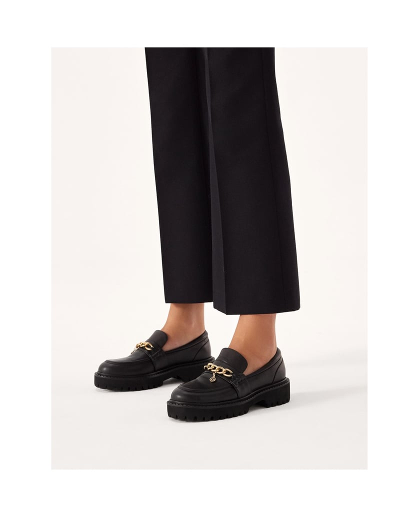 Kazar-Schwarze-Slipper-mit-Anhängerkette-schwarz