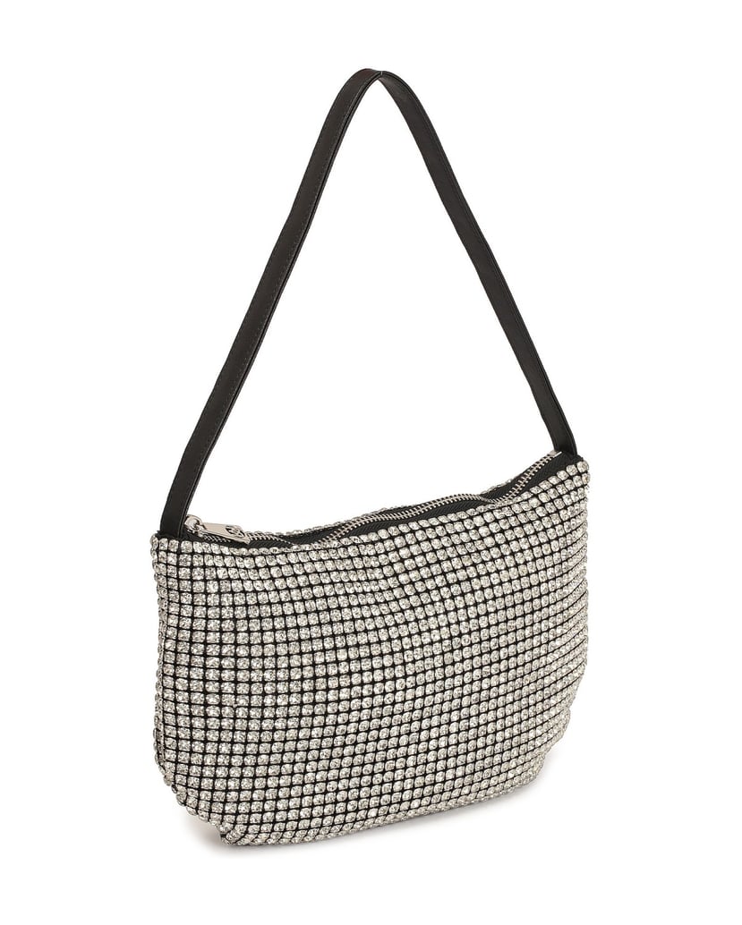 Kazar-Glänzende-Tasche-mit-Zirkonium-schwarz