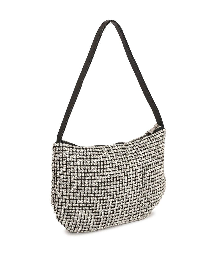 Kazar-Glänzende-Tasche-mit-Zirkonium-schwarz