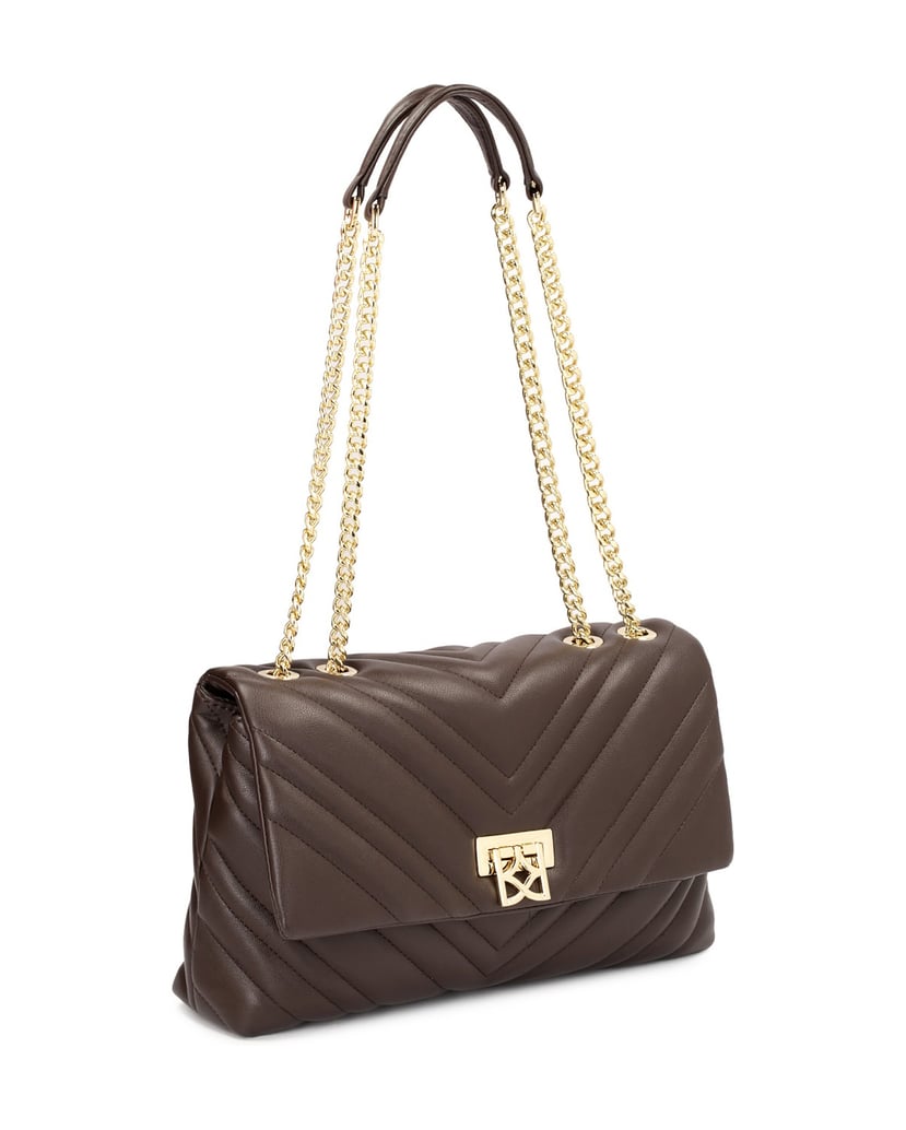 Kazar-Kompakte-Umhängetasche-mit-modischer-Ste-braun