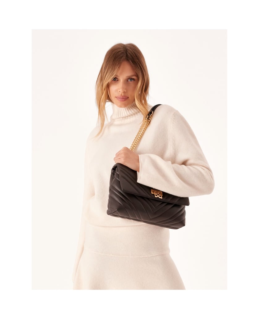 Kazar-Kompakte-Umhängetasche-mit-modischer-Ste-braun