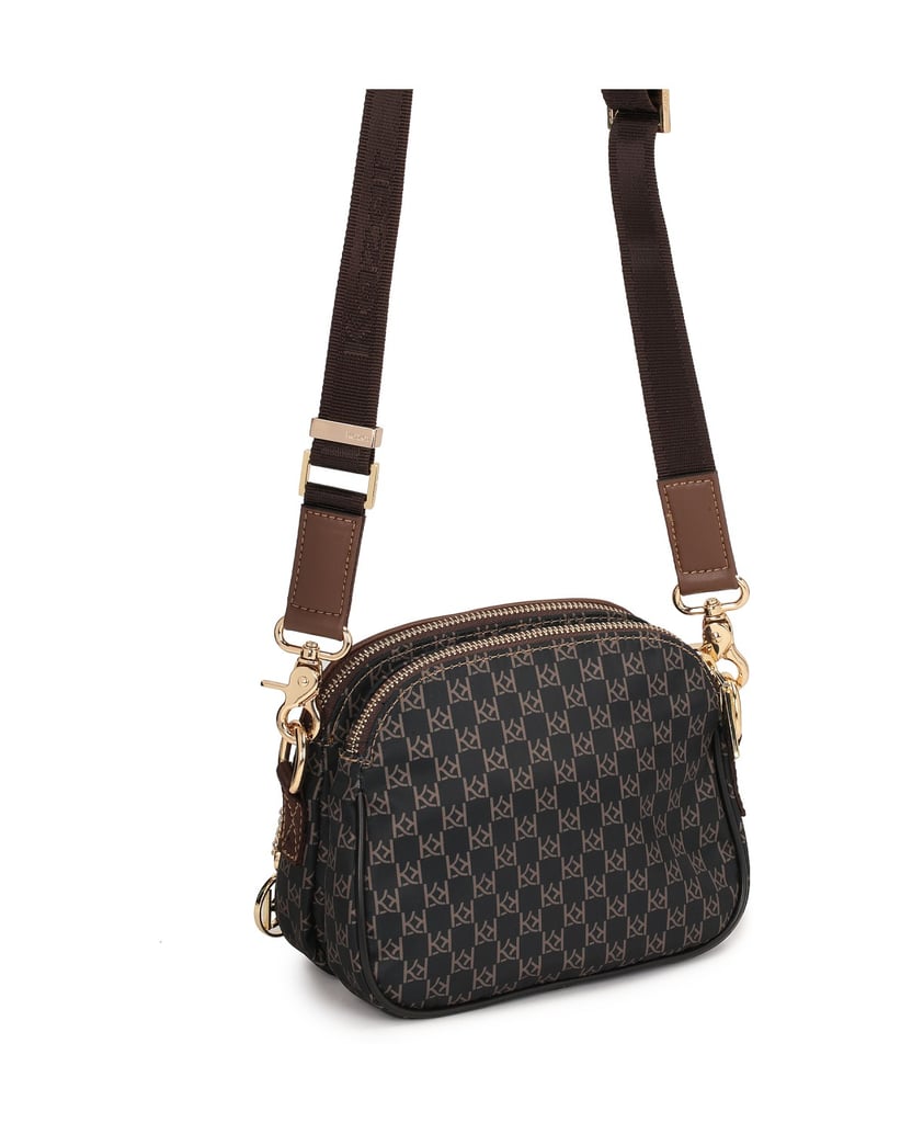 Kazar-Braune-urbane-Tasche-aus-gemustertem-Sto-braun