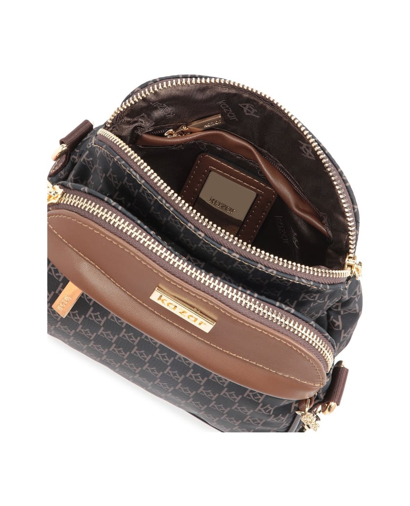 Kazar-Braune-urbane-Tasche-aus-gemustertem-Sto-braun