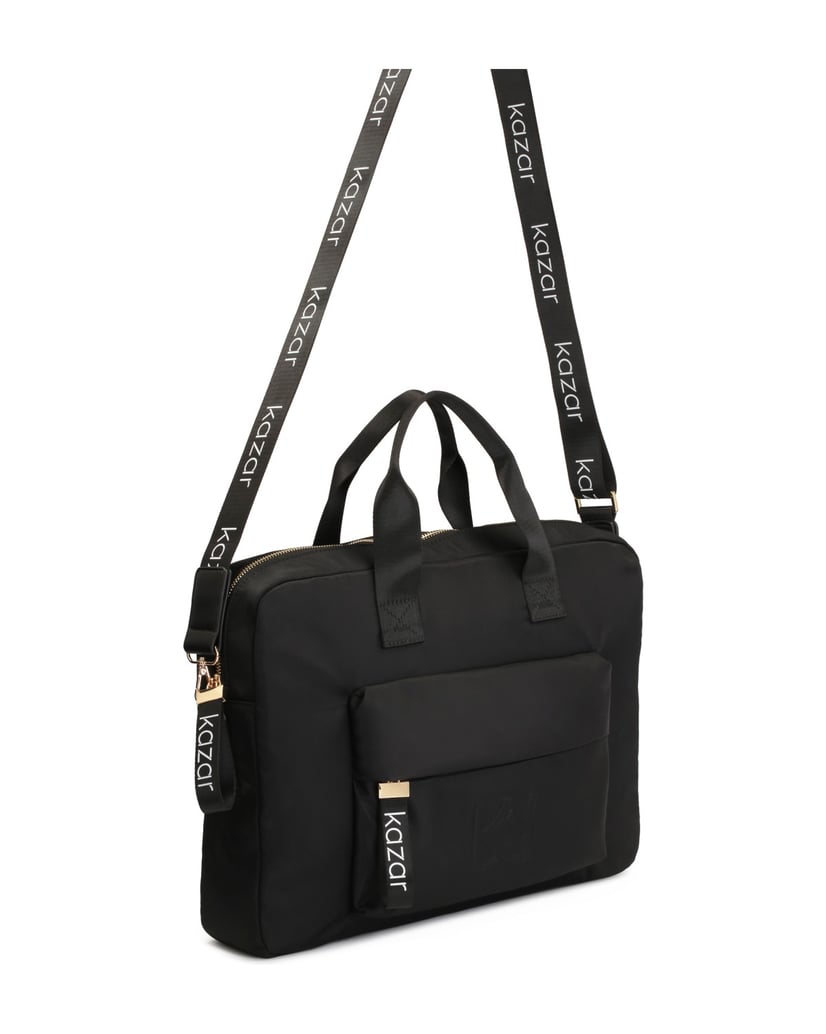 Kazar-Große-schwarze-Laptoptasche-aus-Textilge-schwarz