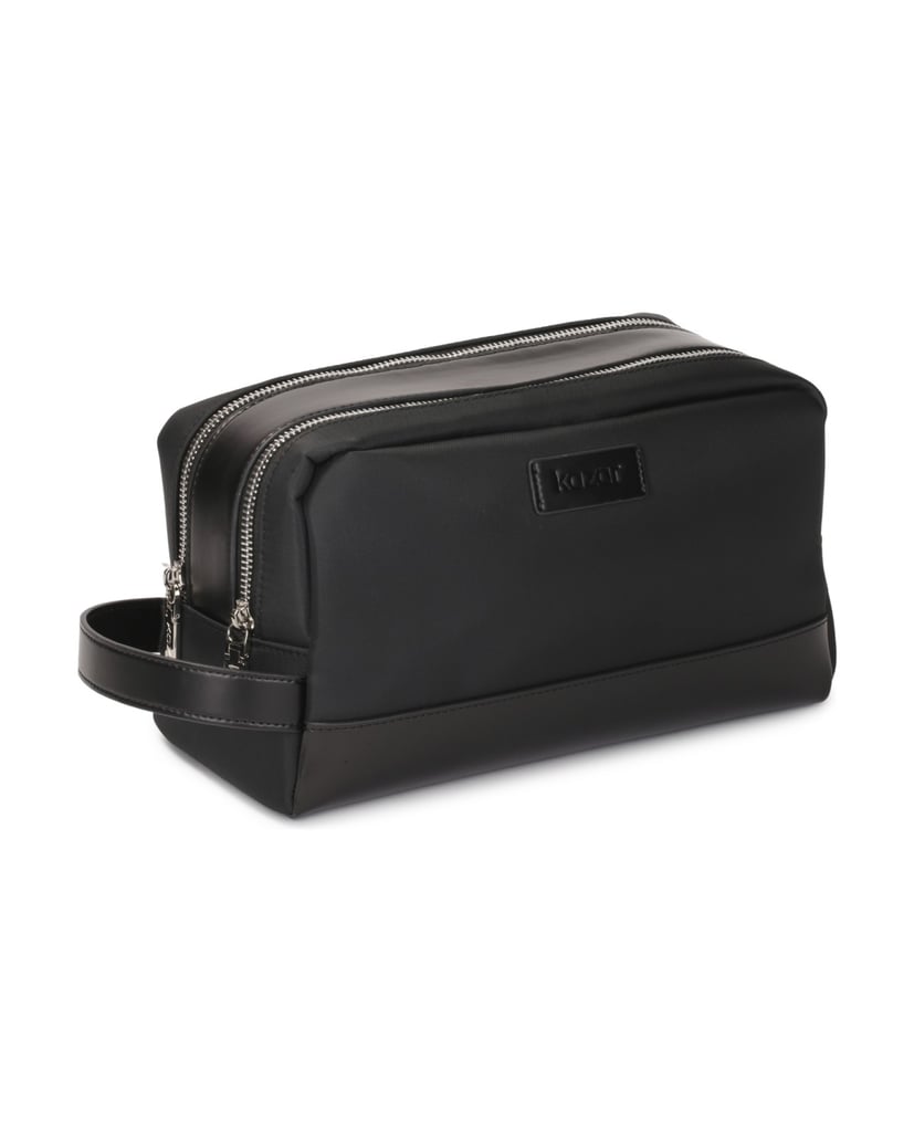 Kazar-Schwarze-Kosmetiktasche-mit-zwei-Fächern-schwarz