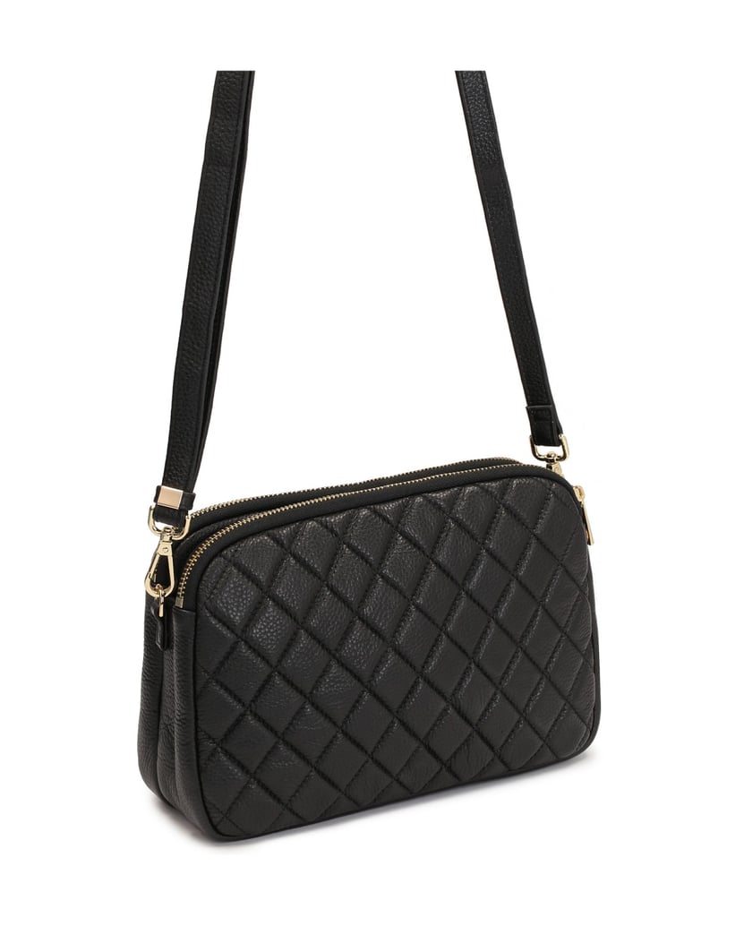 Kazar-Minimalist-quilted-grain-leather-bag-černá