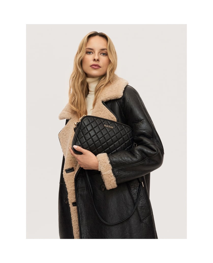 Kazar-Minimalist-quilted-grain-leather-bag-černá