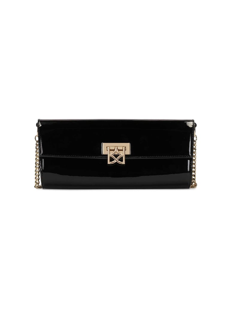 Kazar-Lackierte,-steife-Ketten-Clutch-Tasche