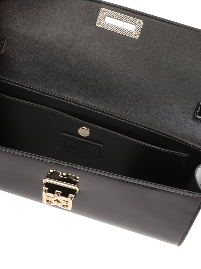 Kazar-Lackierte,-steife-Ketten-Clutch-Tasche