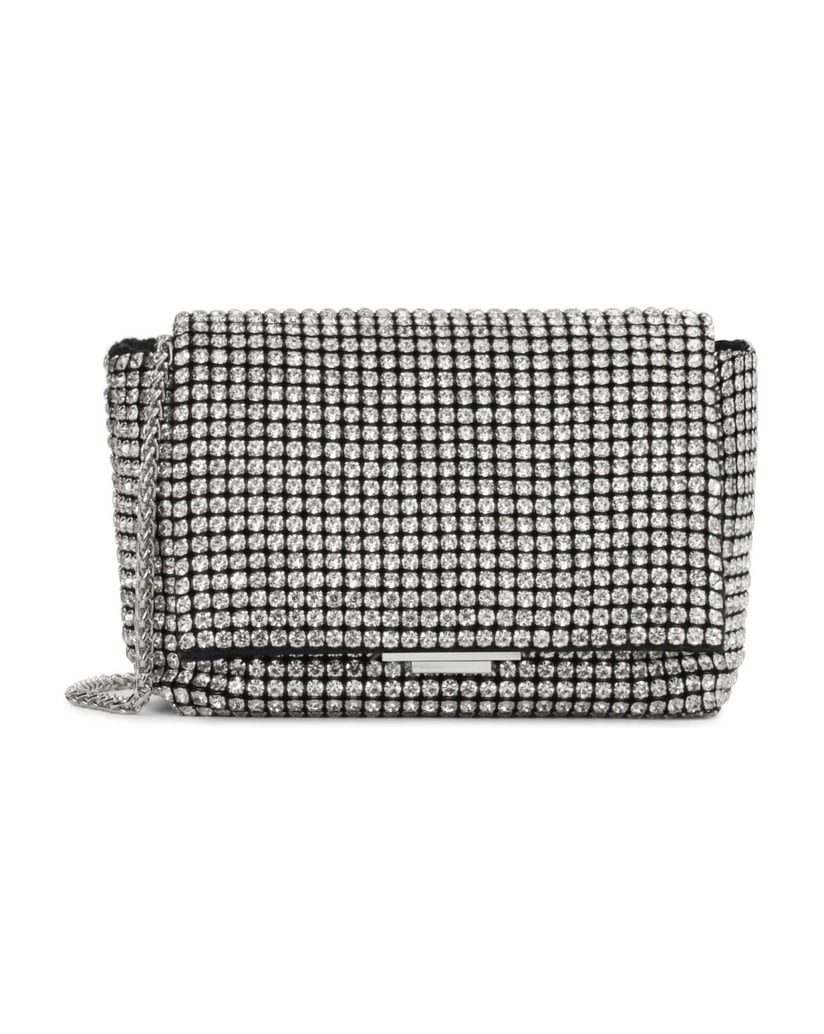 Kazar-Evening-bag-with-flap-decorated-with-zircons-čierna