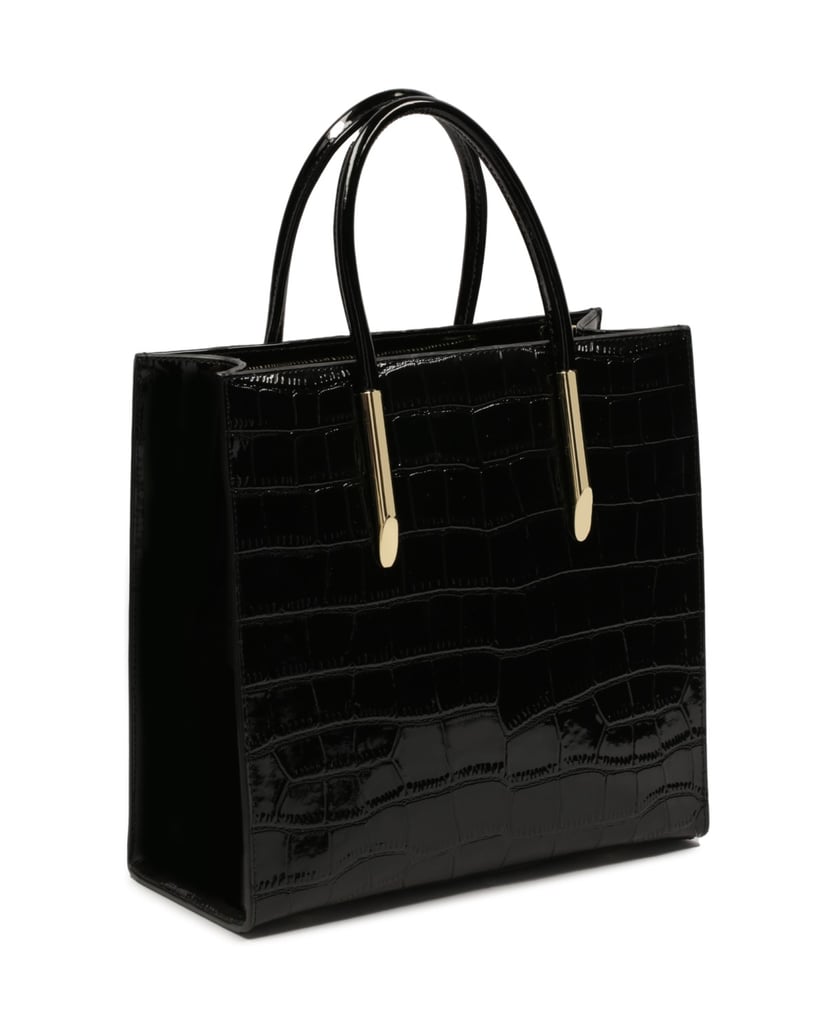 Kazar-Elegante-Handtasche-aus-schwarzem-gepräg