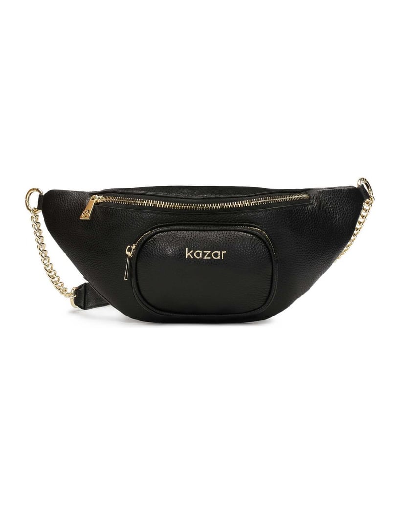 Kazar-Schwarze-Hüfttasche-mit-Tasche-auf-der-V