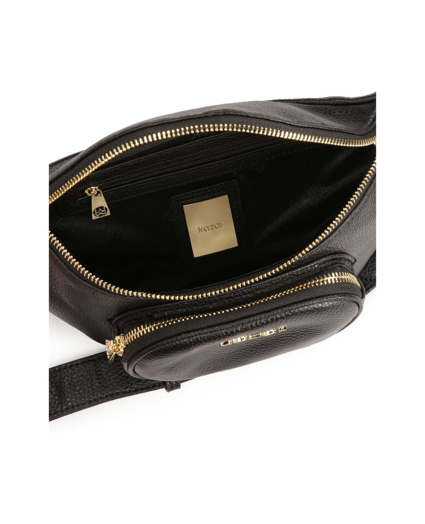 Kazar-Schwarze-Hüfttasche-mit-Tasche-auf-der-V
