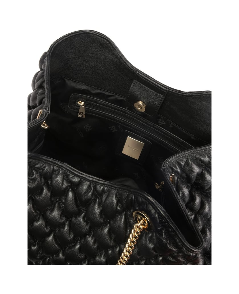 Kazar-Große,-gesteppte-Handtasche-mit-Schultergriffen-schwarz