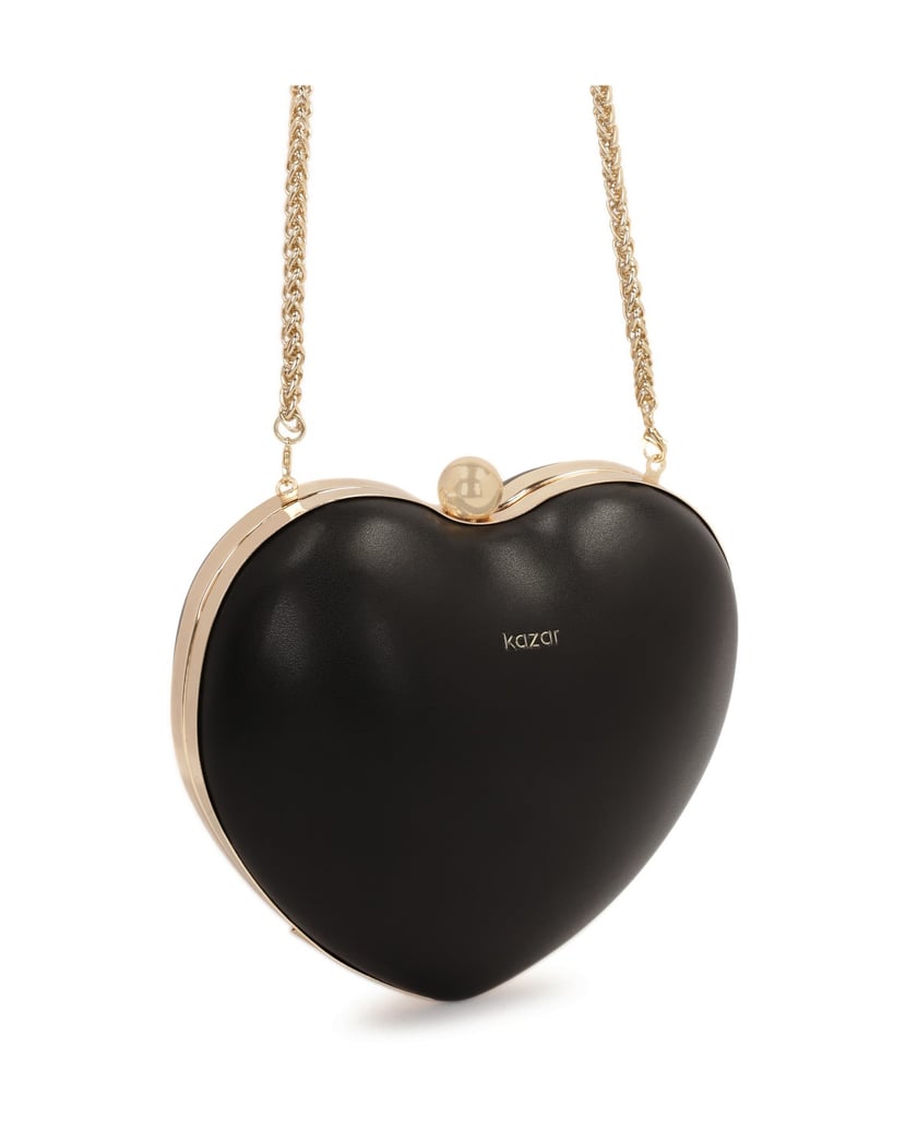 Kazar-Schwarze-steife-Abendtasche-Herz