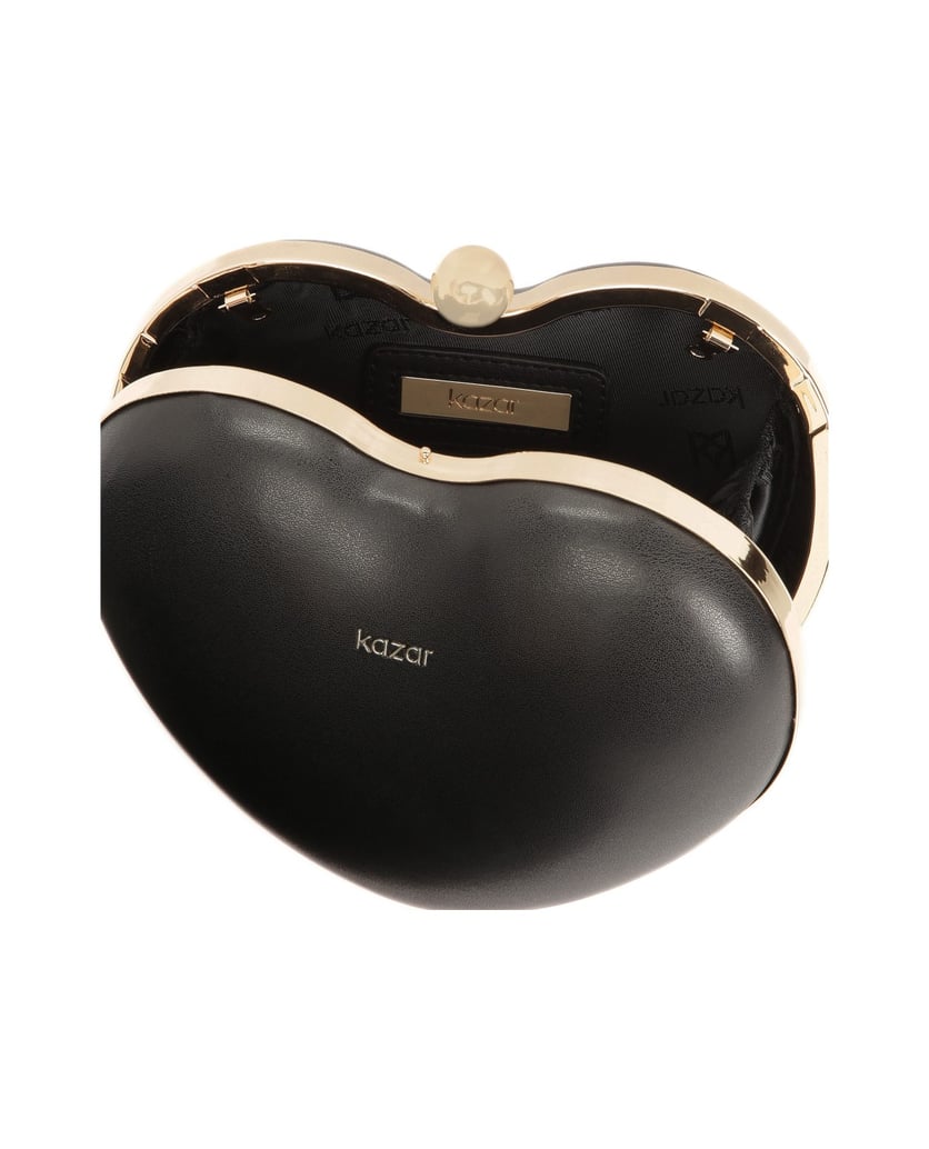 Kazar-Schwarze-steife-Abendtasche-Herz