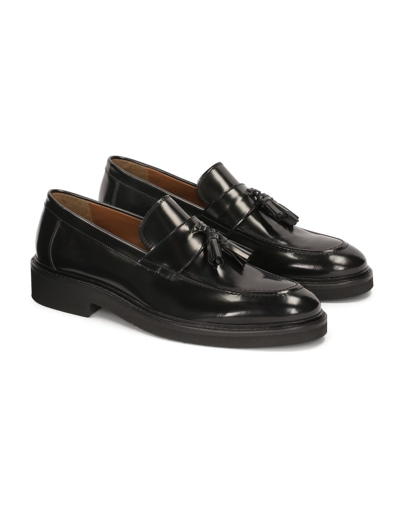 Kazar-Black-men's-loafers-with-a-clutch-čierna