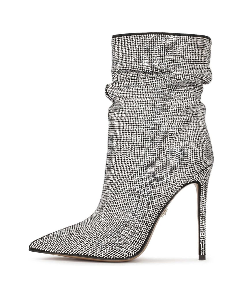 Kazar-Glitzernde-Booties-mit-silbernen-Kristal