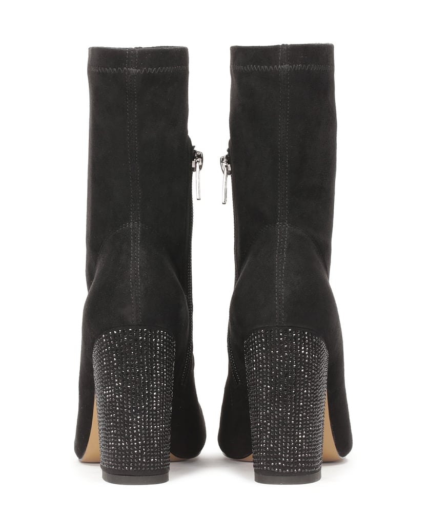 Kazar-Black-boots-with-rhinestone-embellished-heel-černá