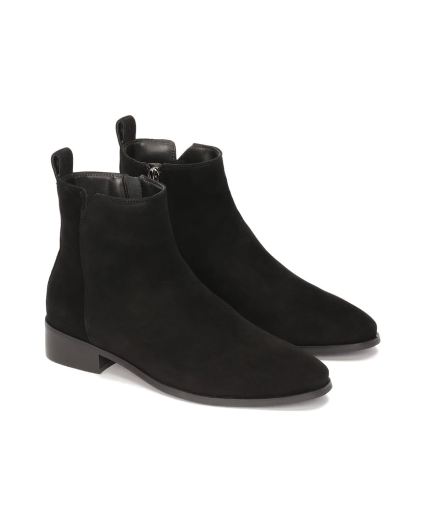 Kazar-Black-suede-zip-up-boots-černá