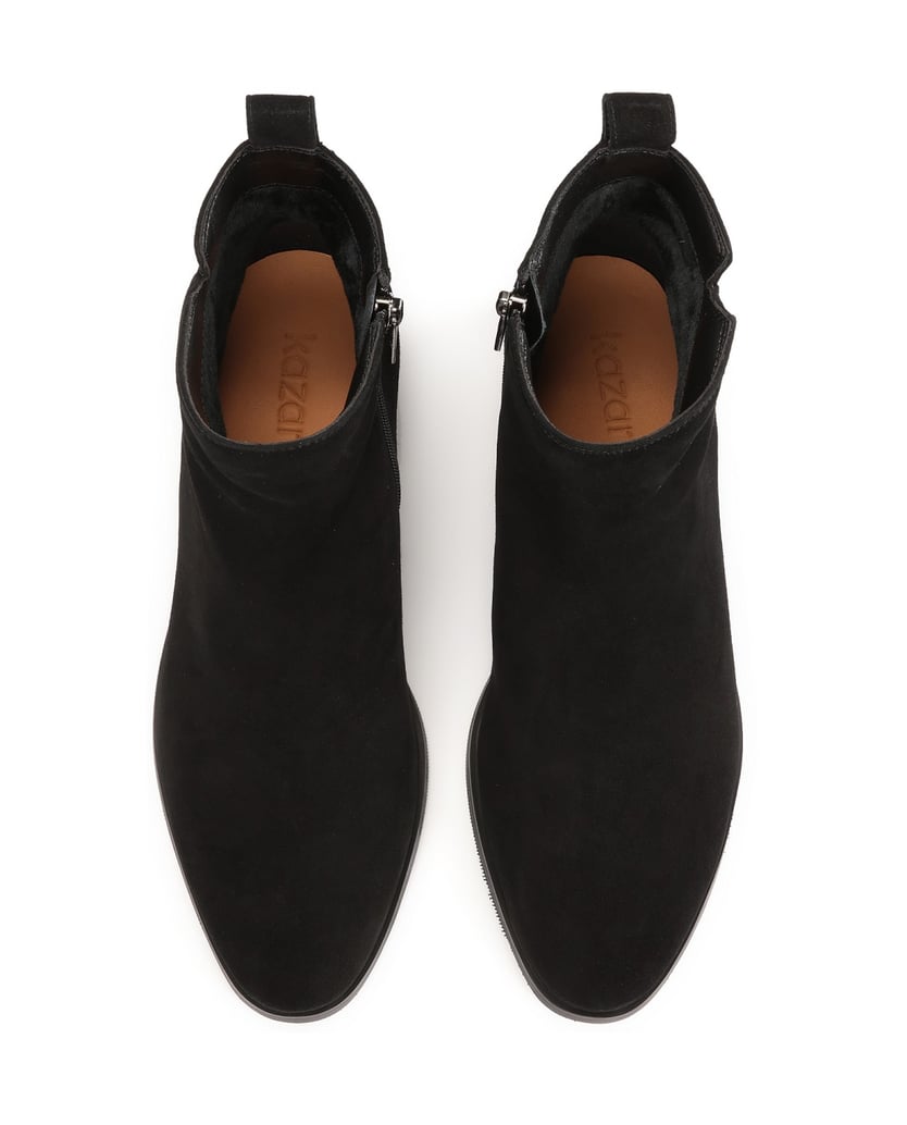 Kazar-Black-suede-zip-up-boots-černá