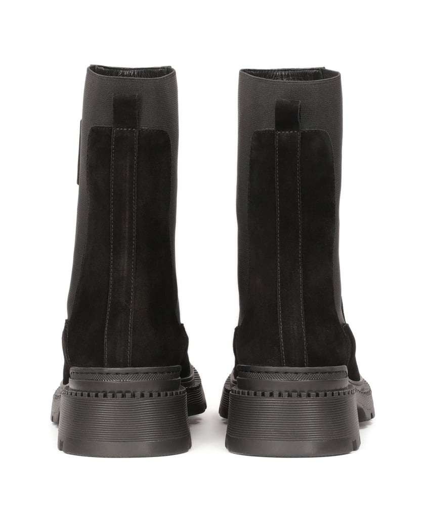 Kazar-Schwarze-Stiefel-mit-hohem-elastischem-S