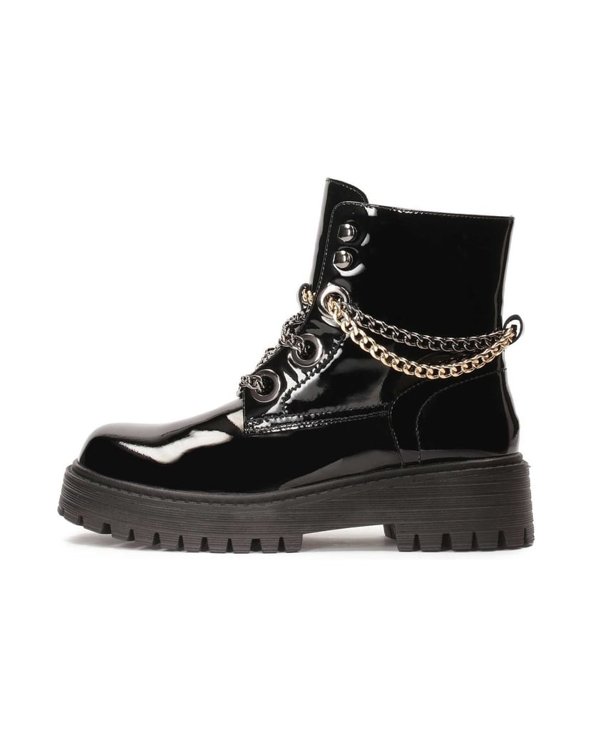 Kazar-Lackleder-Kettenstiefel-schwarz