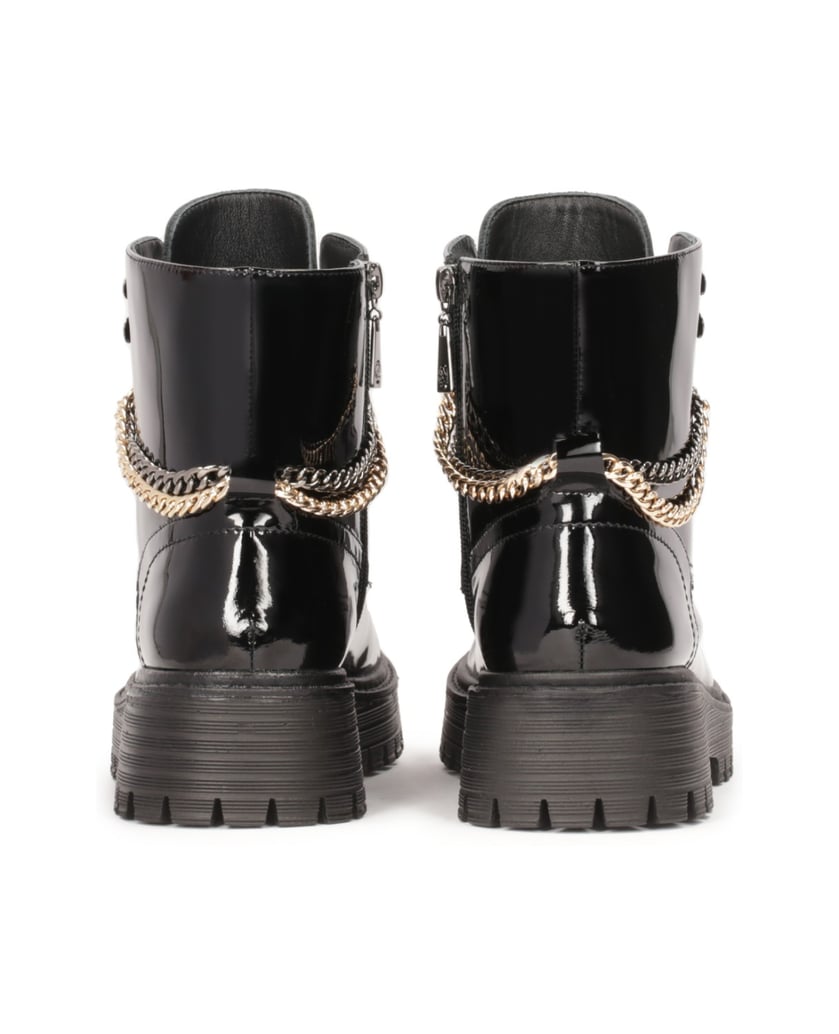 Kazar-Lackleder-Kettenstiefel-schwarz