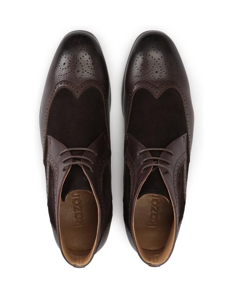 Kazar-Braune-Herren-Stiefeletten-aus-genarbtem