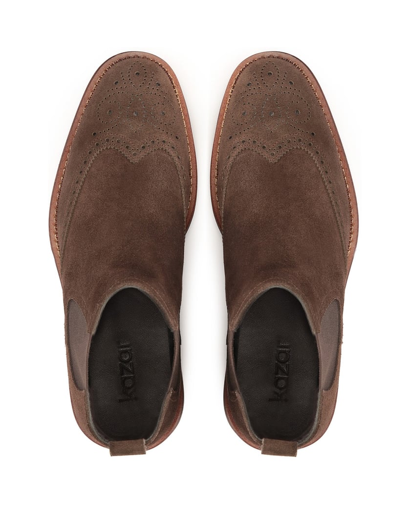 Kazar-Braune-Chelsea-Stiefel-mit-Rosettenverzi