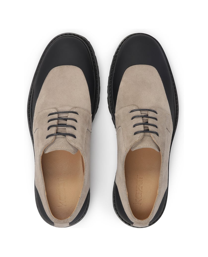 Kazar-Lässige-beige-schwarze-Herren-Derby-Schu