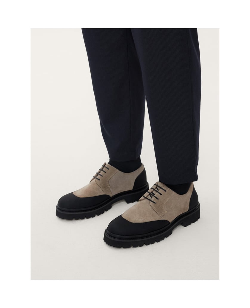 Kazar-Lässige-beige-schwarze-Herren-Derby-Schu