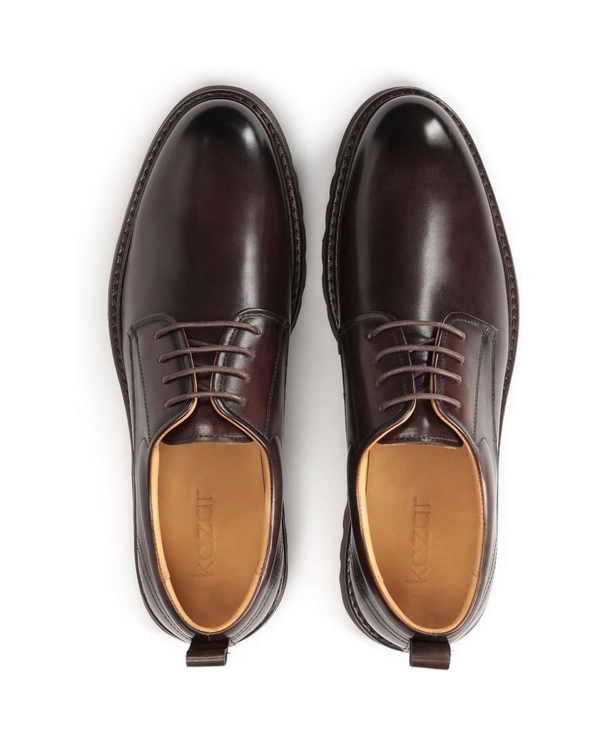 Kazar-Lässige-Herrenschuhe-aus-Vollnarbenleder-braun