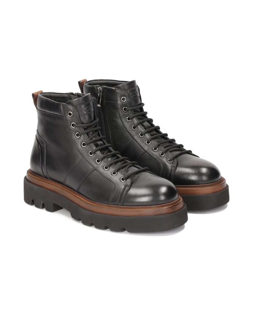 Kazar-Leather-boots-on-a-two-tone-sole-černá