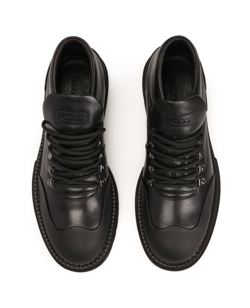 Kazar-Schnürstiefel-mit-Gummispitze-schwarz